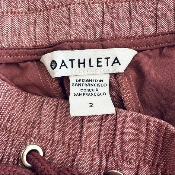 Athleta Cabo 100% Linen Wide Leg Pants Tawny Rose Pink Size 2 - Picture 7 of 14
